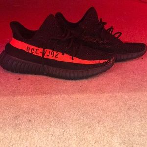 Yeezy 350 red and black v2